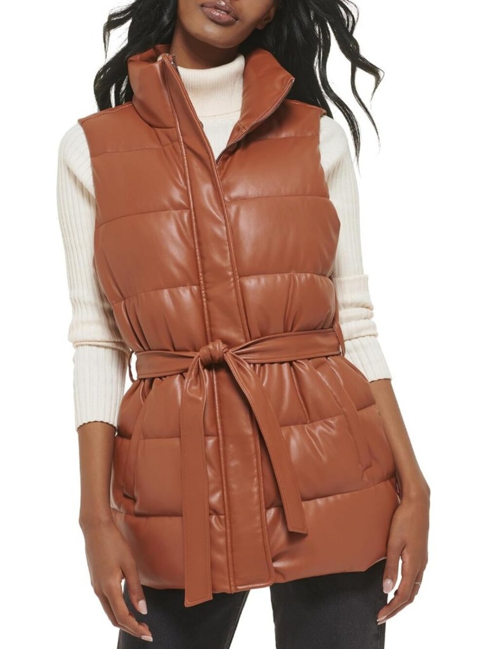 Stylish Vegan Leather Puffer Vest | Trendy Layering Piece for Fall & Winter
